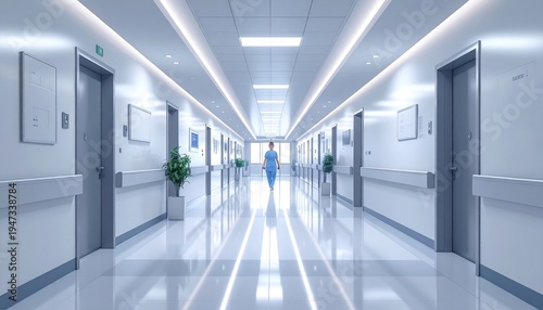 Hospital corridor perspective