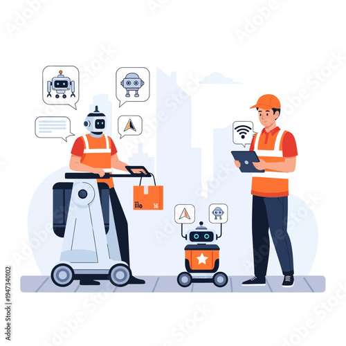 Urban Worker Operating Autonomous Delivery Robots