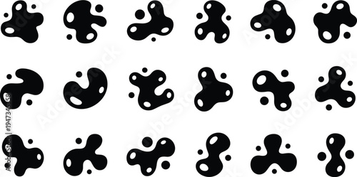 Vector illustration of black silhouette animals and people with colorful question mark icons representing business money ideas and help concepts