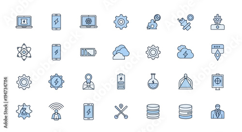 Technology icons and symbols set