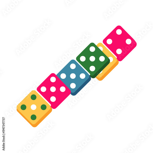 Colorful dominoes in a row