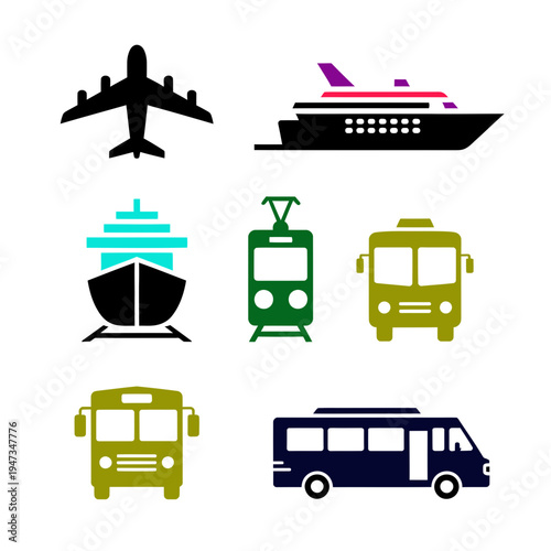Transportation modes icons