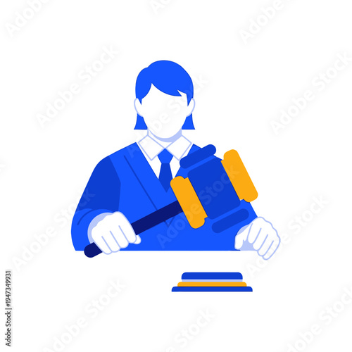 Judge with Gavel and Sounding Block - Legal Justice Concept.