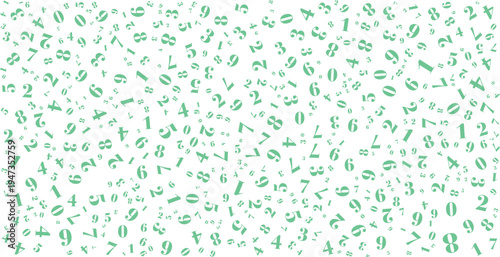 A dynamic vector illustration featuring a random scatter of numbers from zero to nine in various sizes and orientations