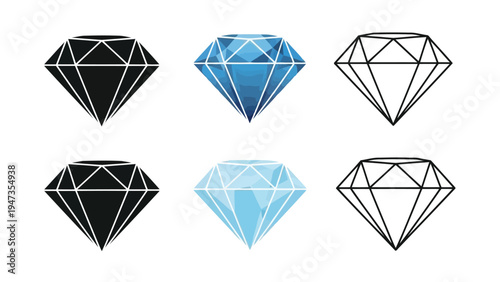 Four stylish geometric diamonds arranged in a visually appealing composition Vector