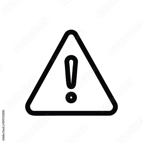 A thick black outline of a triangle contains an exclamation mark, signaling danger