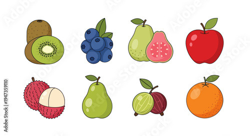 Assortment of colorful fresh fruits