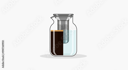Glass Carafe with Liquid.