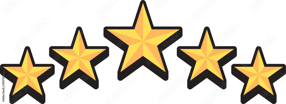 Obraz premium Five Golden Rating Stars Review