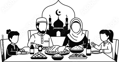 Eid al adha family celebration muslim family gathering for sacrifice and feast