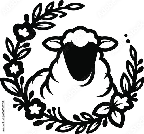 Eid al adha celebration with sheep illustration