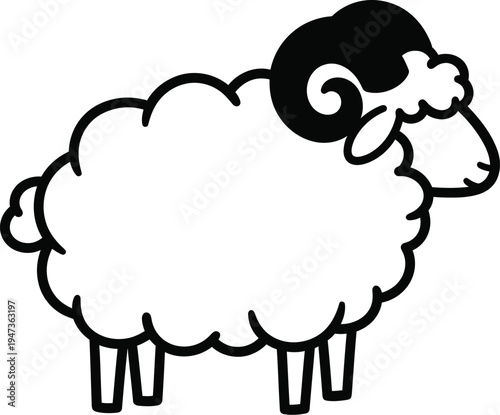 Eid al adha celebration with a symbolic sheep illustration