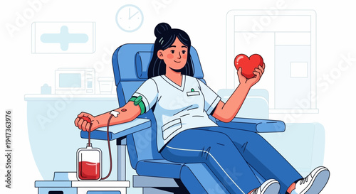 Nurse Donating Blood, Healthcare, Medical Donation, Volunteer Concept