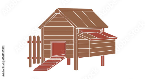 Brown Wooden Chicken Coop.