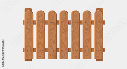 Brown Wooden Fence Section.