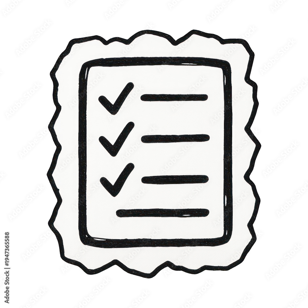 Fototapeta premium PNG Hand-drawn checklist icon.
