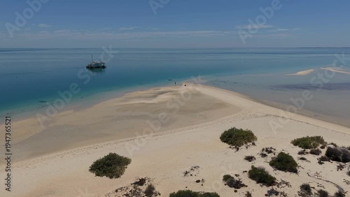 Wallpaper Mural Aerial View of Monkey Mia Dolphin Resort Beach, Jetties and Turquoise Water Along a Quiet Coastal Resort Village, Denham, Francois Peron NP, Shark Bay, Western Australia. Torontodigital.ca