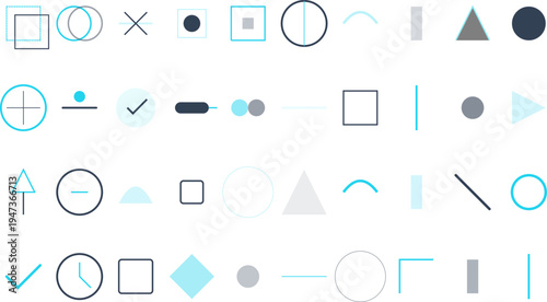 Minimalist Geometric Shapes Icons Abstract Modern Design Elements User Interface