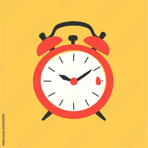 Vibrant Alarm Clock on Yellow Background