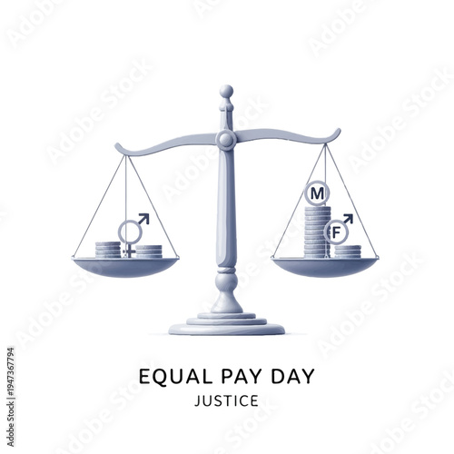 Equal Pay Day: An Illustration Highlighting Gender Justice and Workplace Equality Across Industries.