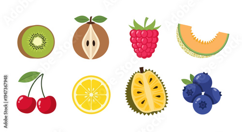 Assorted colorful fruits illustration