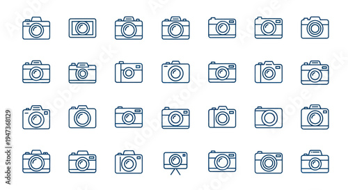Camera icons vector set