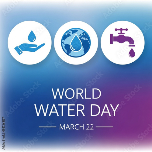 World Water day is observed every year on March 22, highlights the importance of freshwater. The day is used to advocate for the sustainable management of freshwater resources. Vector illustration.