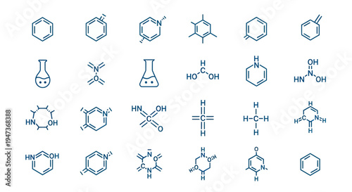 Chemical formulas and structures illustration