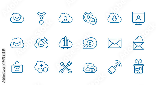 Cloud computing and technology icons