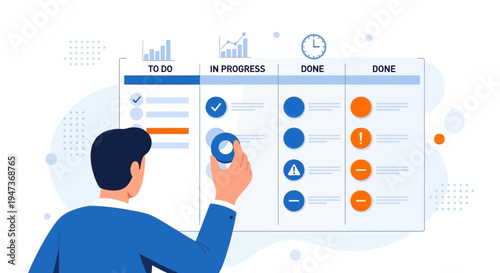 Project Management Kanban Board: Teamwork, Planning, Workflow, Tasks, Progress Tracking