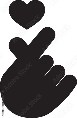 Hand gesture heart symbol with a small heart on top