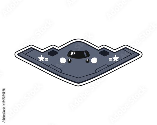 Kawaii B-2 Spirit Military Bomber Plane, B2 stealth bomber jet aircraft transparent png, War Military Airplane vector, Fighter pilot vector, B2 Bomber Jet Kawaii Aircraft Enthusiasts Illustration.