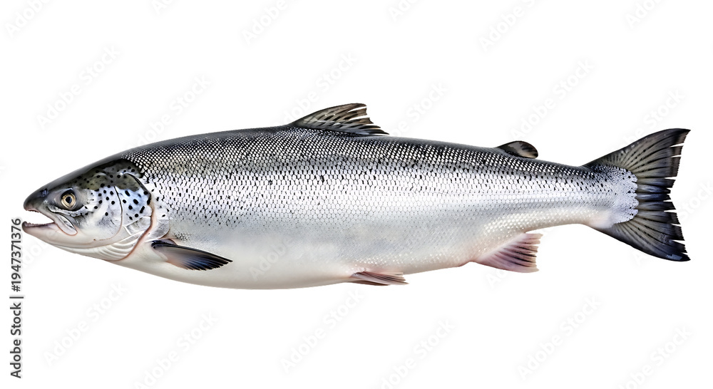 Obraz premium Delicious Fresh Atlantic Salmon Fish Whole Sourced for High Quality Seafood Dishes