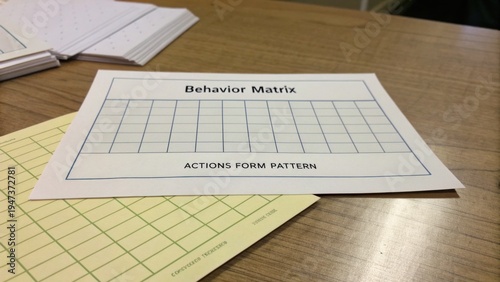 Blank Behavior Matrix Template for Understanding Actions and Patterns in Educational or Behavioral Settings