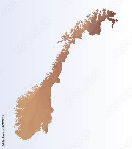 Polygonal colourfull map of Norway