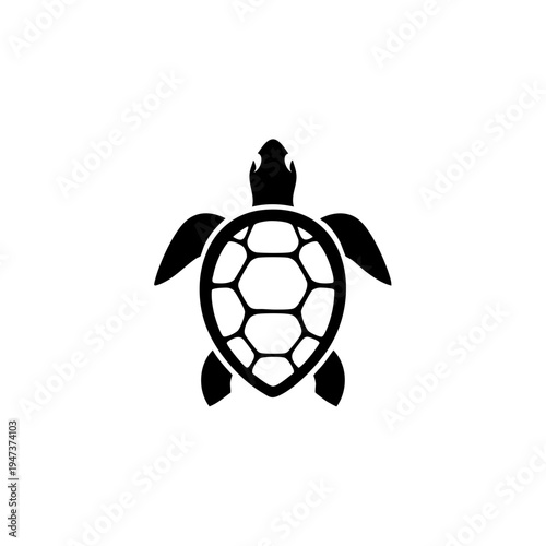 Silhouette of a sea turtle with a saddleback shell shape and small head
