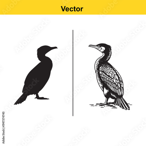 A black and white line art illustration of a cowboy riding a bucking bronco horse in a rodeo show