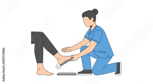 Podiatrist examining patient's foot with orthotic insole for arch support and pain relief