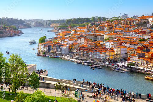 Beautiful view of the city of Porto on a beautiful summer day. Porto, Portugal