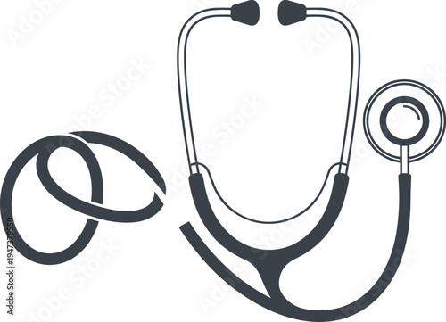 Stethoscope with wedding rings vector illustration isolated on white background for medical marriage concept healthcare professional family life insurance and hospital staff union