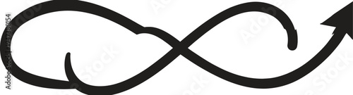 Infinity Loop Arrow Icon Continuous Flow Vector Illustration