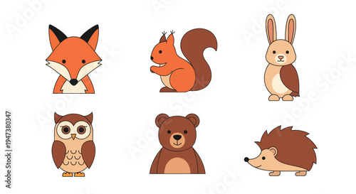 Cartoon forest animals illustration