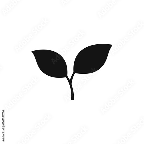 Young plant silhouette vector flat illustration design.