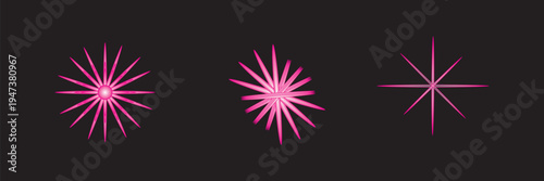 Vibrant pink fireworks explosions on black background