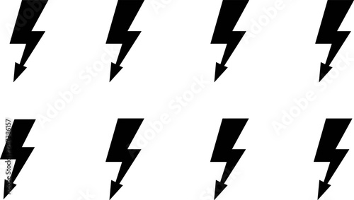 lightning bolt icon set electric power energy flash symbol minimal black electricity sign collection vector illustration isolatedlightning bolt icon set electric 
