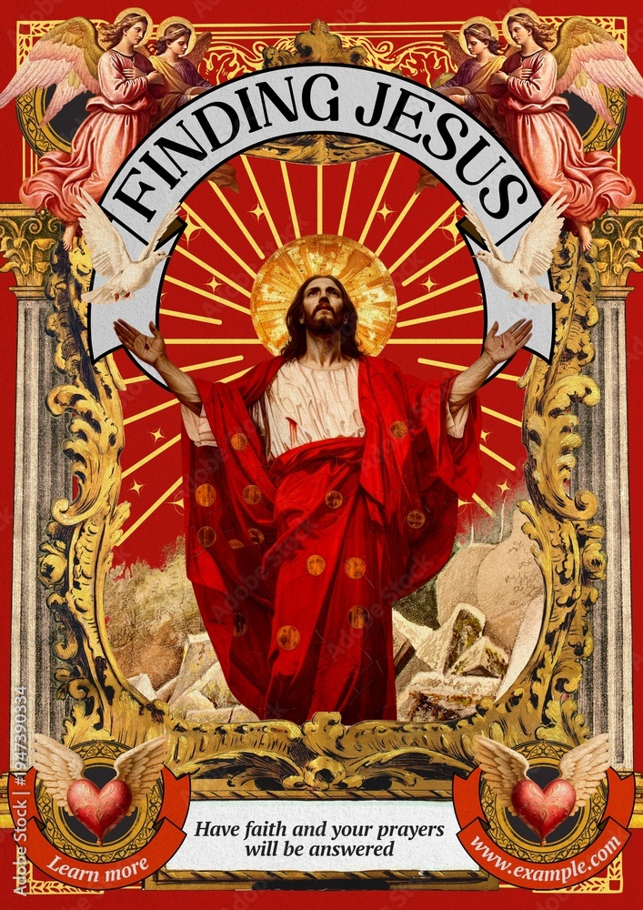 Obraz premium Finding Jesus poster template