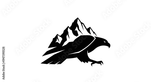 Eagle soaring above majestic mountain peaks