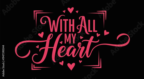Heart text graphic design