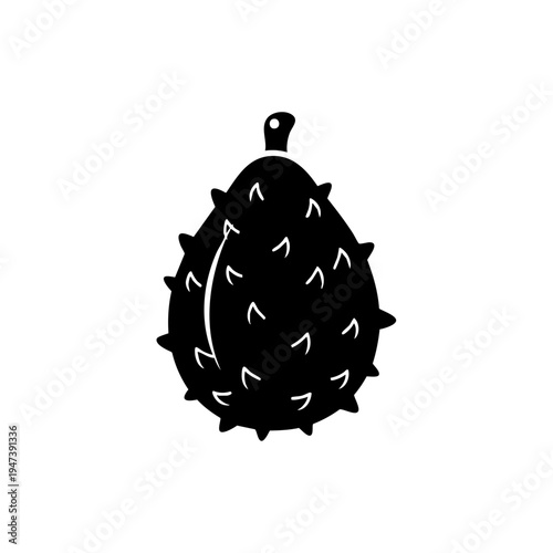 Black stylized porcupine quill pendant with sharp spikes