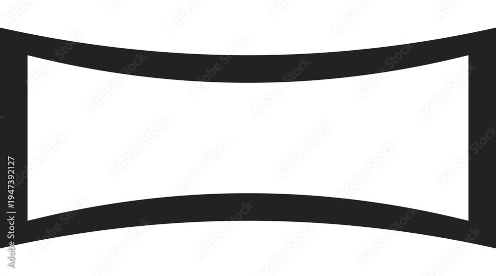 Fototapeta premium A sleek illustration of a curved screen display on a white background